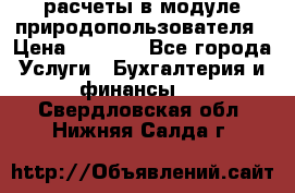 расчеты в модуле природопользователя › Цена ­ 3 000 - Все города Услуги » Бухгалтерия и финансы   . Свердловская обл.,Нижняя Салда г.